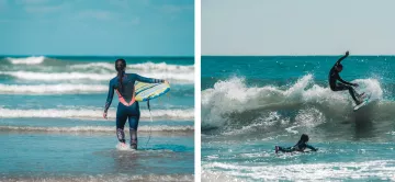 Surfear en el mar de Oléron